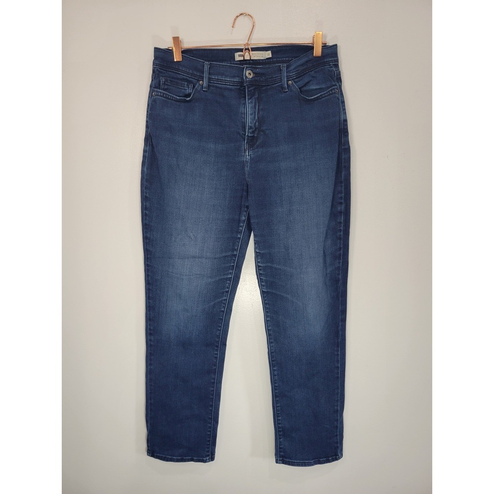 Levis 512 Perfectly Slimming‎ Skinny Leg Jeans Dark Wash Blue Womens Size 16